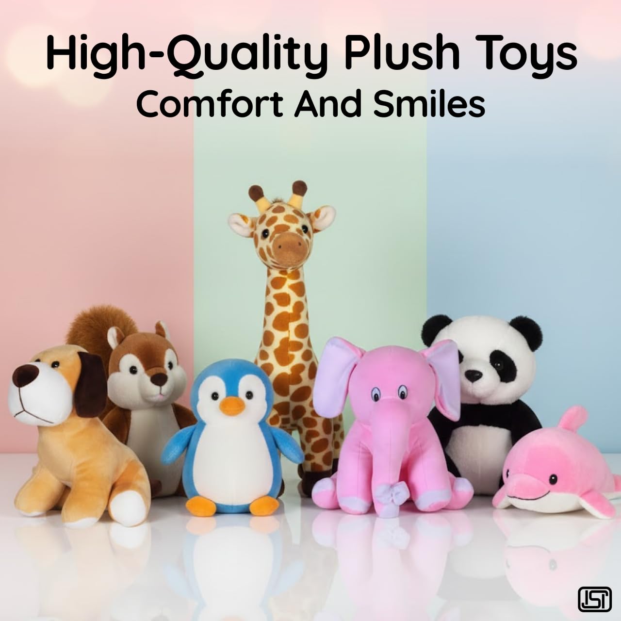 Future Shop Pack of 4 Elegant Soft Toys Combo Set Appu Elephant (25 cm), Penguin(20 cm), White Rabbit(28 cm), Setting Dog Mini (25cm) for Kids. 4