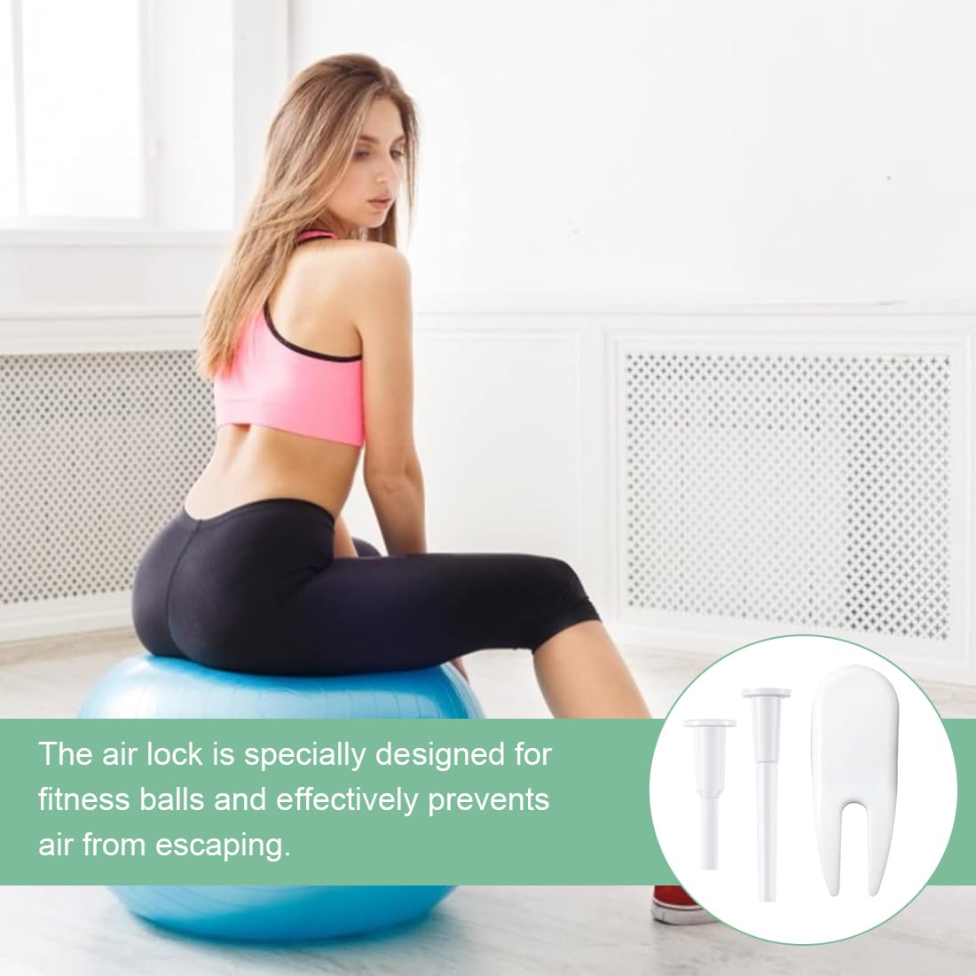 Kit de Remplacement de Bouchon d'air Yoga, 12 Pcs Bouchon de Ballon d'exercice pour Yoga, Tige de Prise de Rechange, Yoga Air Bouchon avec 1 Outil Amovible