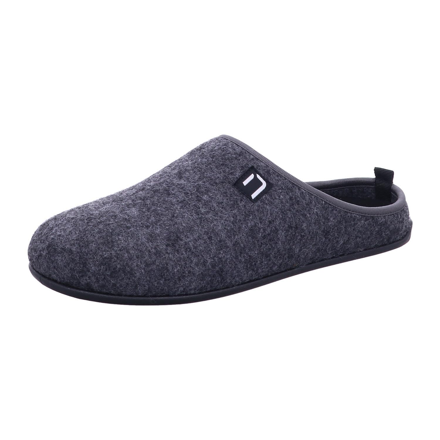 Nanga Erwachsene - Unisex Wool Slipper - Hausschuhe für Damen & Herren, Unisex Filz-Pantoffeln, Slipper mit Rutschfester Gummi-Sohle, Warme Pantoletten aus Wollfilz, Wechselfußbett schwarz 41