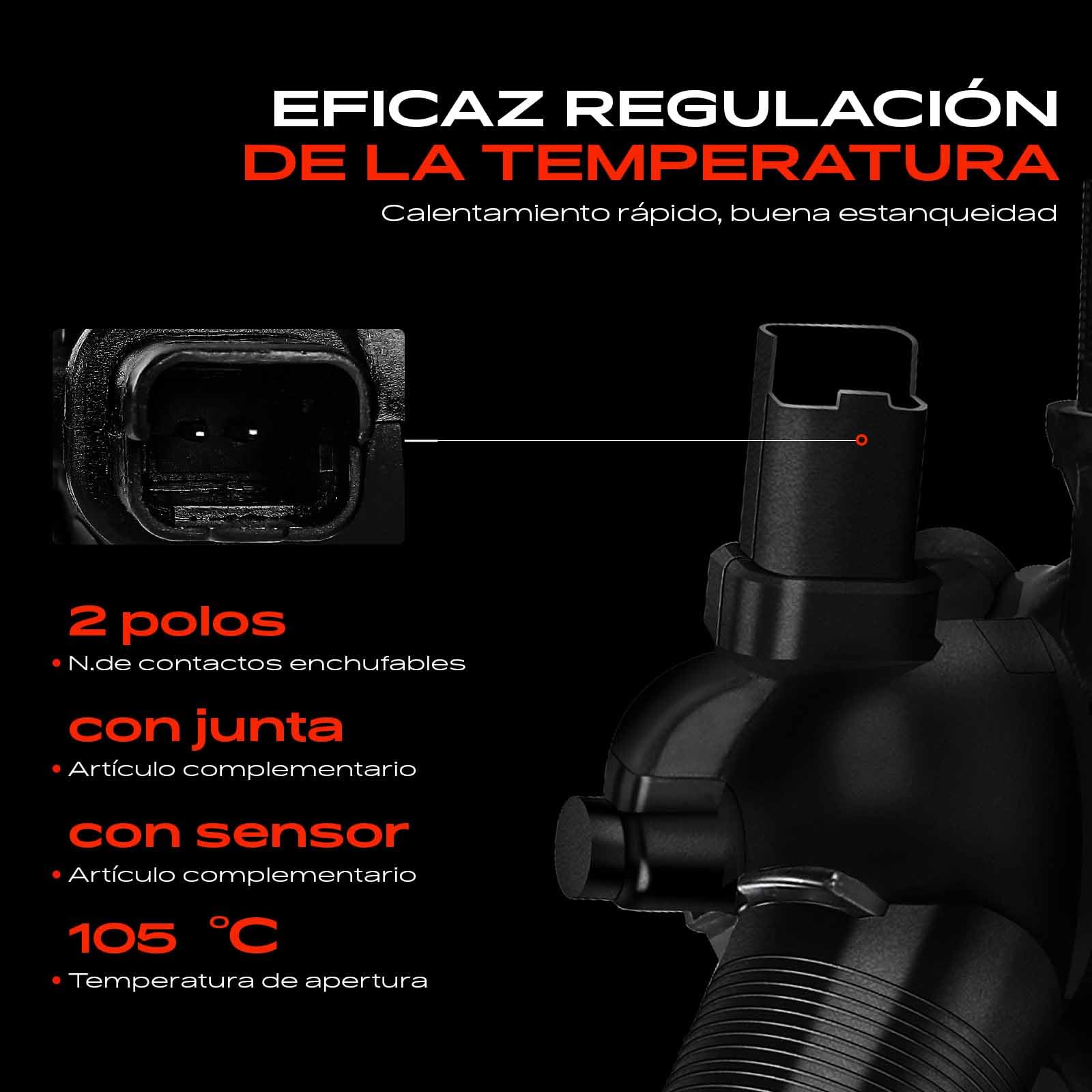 Frankberg Termostato Refrigerante Carcasa para C3 C4 C5 DS3 DS4 DS5 207 208 3008 308 5008 2006-2020 11537534521