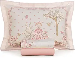 Jogo de Lençol Infantil Karsten Algodão 3 Peças Unissex (Emilia - Rosa)