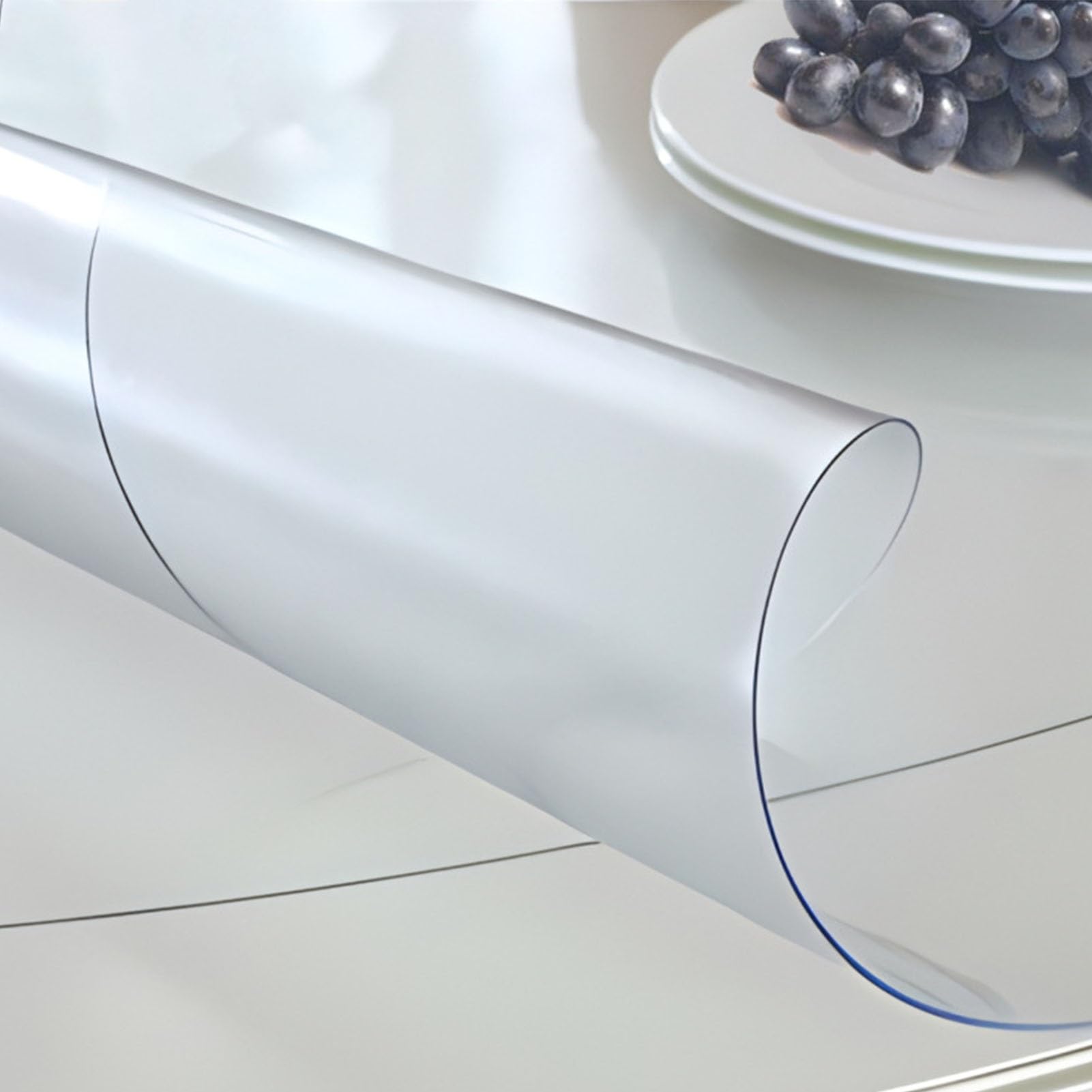 Generico Copritavolo Trasparente Protettivo da 2 mm di Spessore Copritavolo Trasparente in PVC, Tappetino da scrivania Impermeabile per Cucina, cassettiera, scrivania, Tavolo da Pranzo(90 * 120cm)