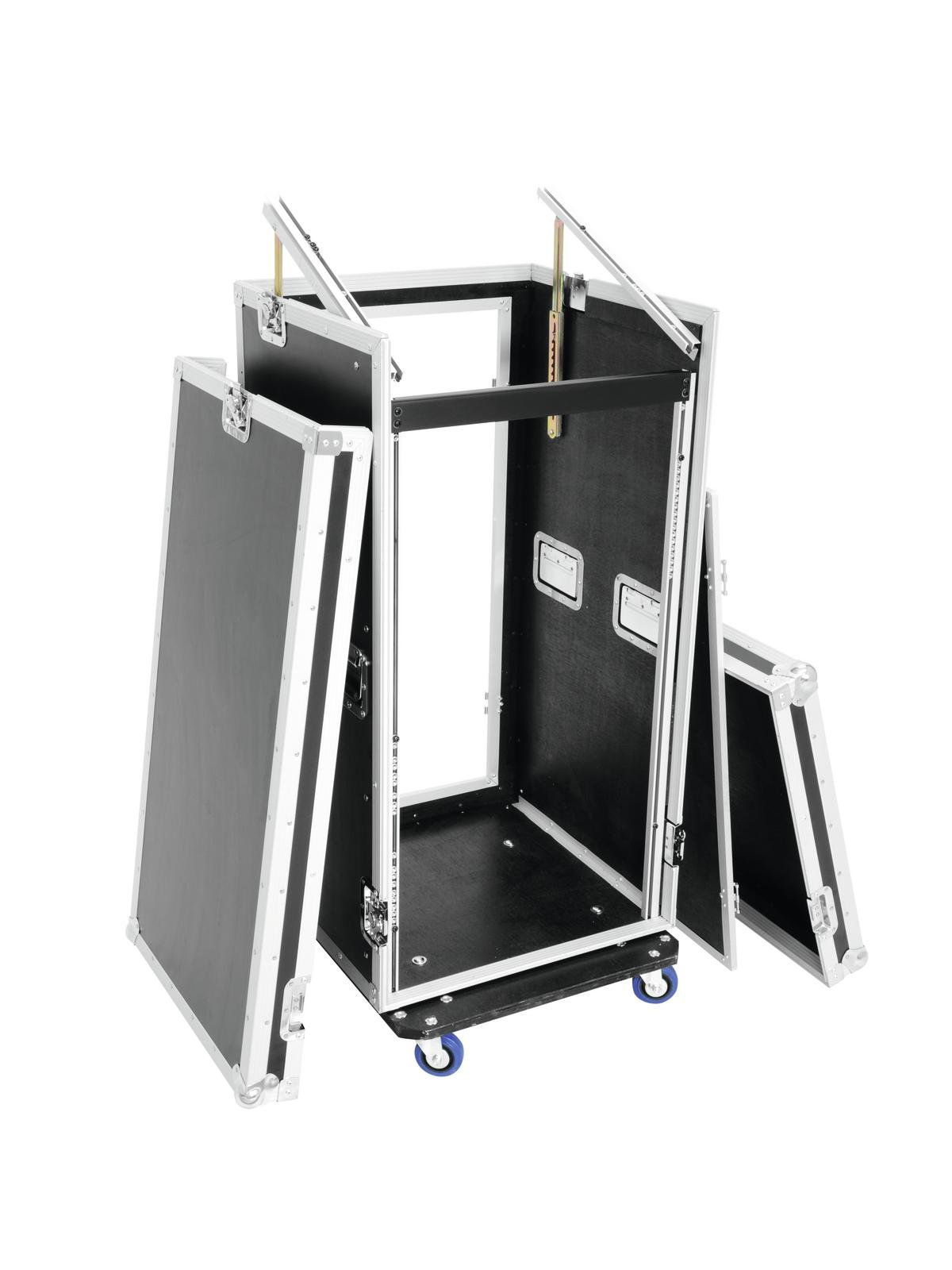 ROADINGER Spezial-Kombi-Case Profi, 20HE mit Rollen | Flightcase mit Rollen