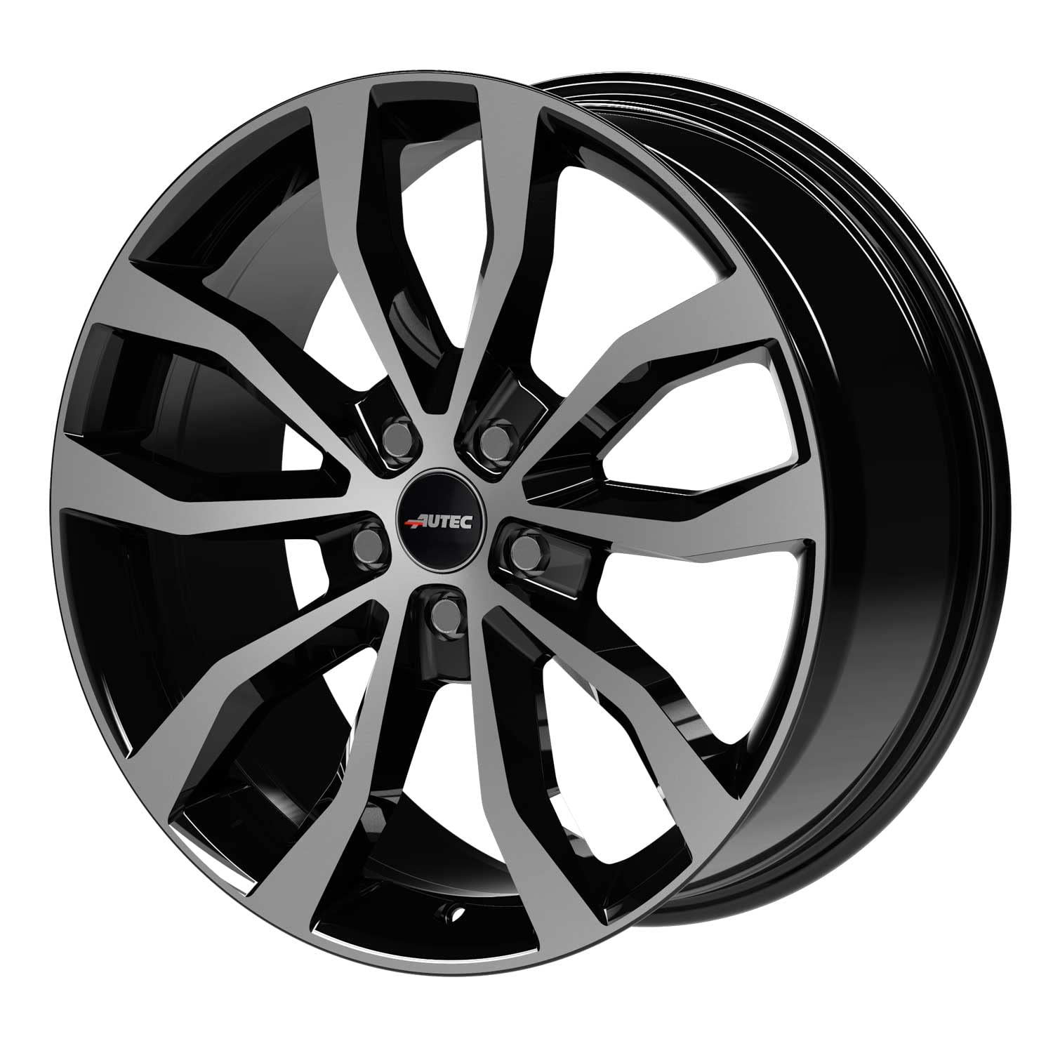 4x Autec llantas UTECA 9.5x22 ET45 5x120 Schwarz poliert