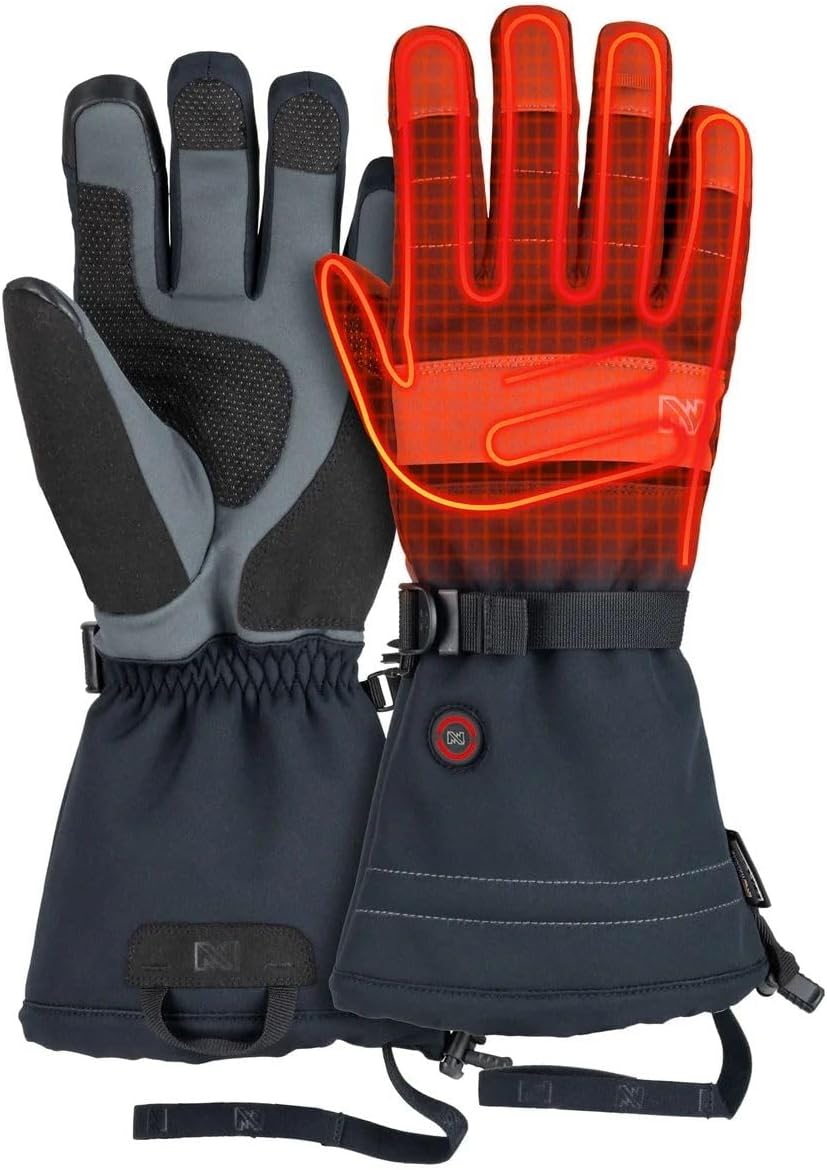 Mobile Warming Battery Operated Heated Gloves X Large 3.35 to 3.75 Palm w/Touch Screen Control Black
