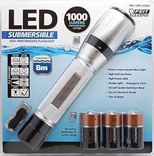 FEIT High Performance Submersible (8m depth) 1000 Lumens LED Flashlight Torch (Suitable for Boat, Storm and Flood use)