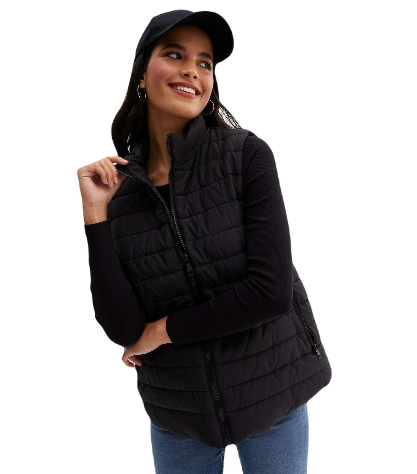 Black Cut Sleeve Winter Women Jacket - Sleeveless, Casual, Plus Size - Jacket07-picture-52