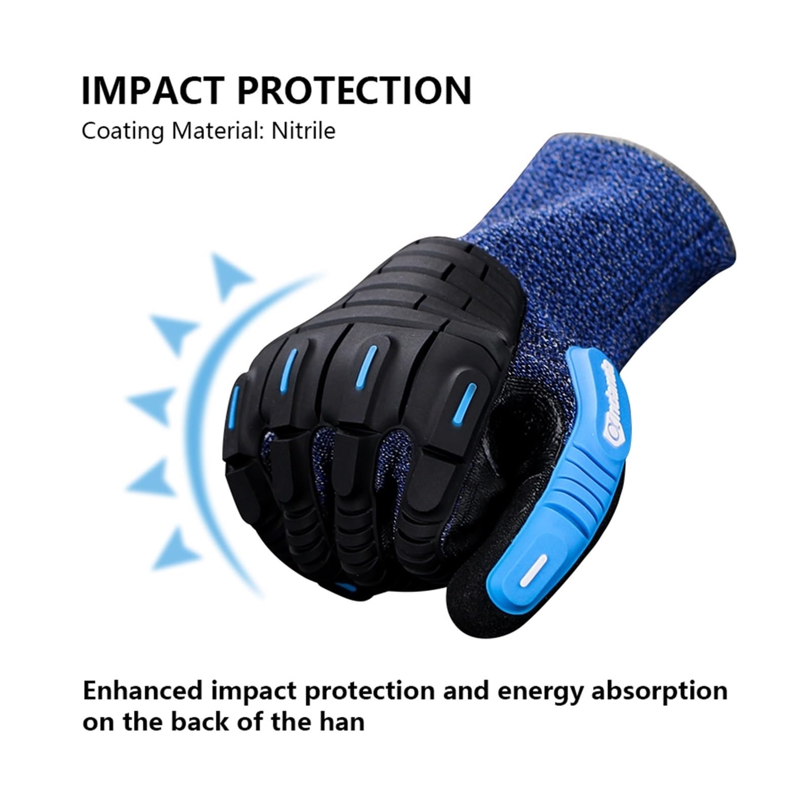 Guantes de trabajo resistentes al corte, Guantes resistentes a cortes,Guante anticorte y resistente a impactos de grado 5, trabajo fibra vidrio poliéster nitrilo HPPE