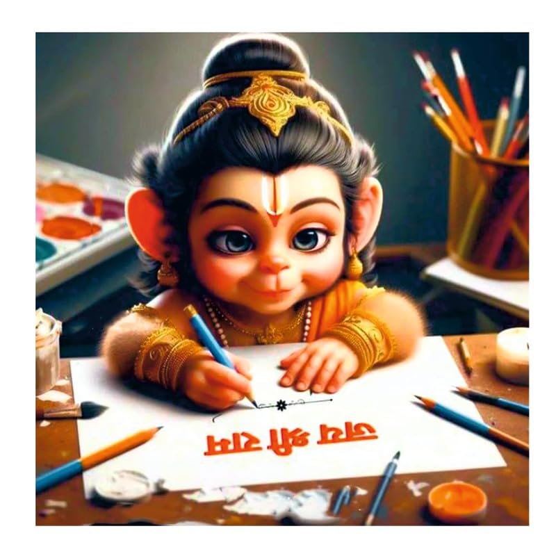 Image of British Terminal Cute little Bal Gopal Baby God Krishna| Kanha Ji | Laddu Lord Makhan Chor Painting Religious Poster for Pregnant Women for wall (matt thin vinyl,sticker,multicolor,unframed)| bj194