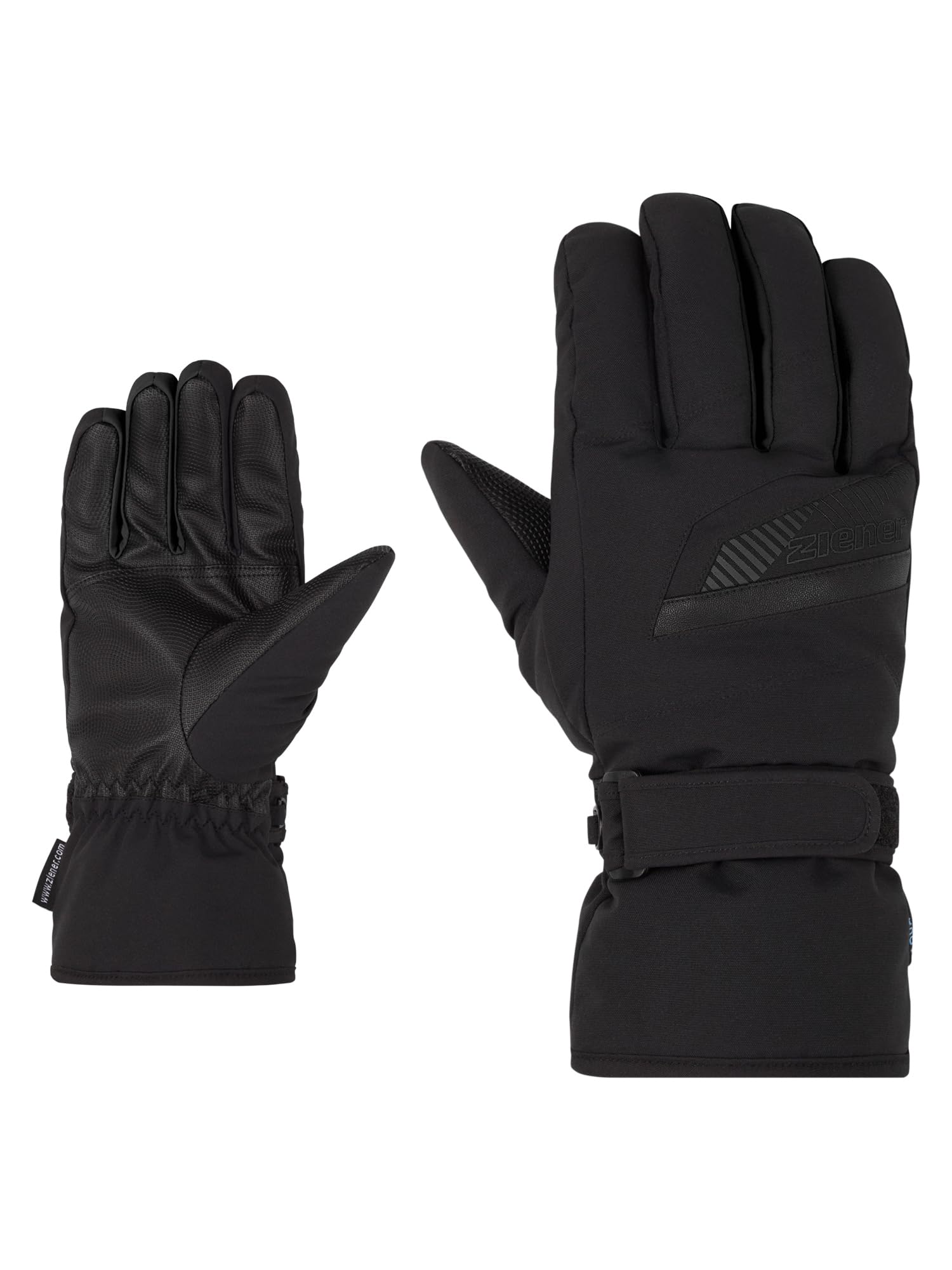 Ziener Gordanus Men's Ski Gloves, Waterproof, PFC-Free, Black/Graphite, 11