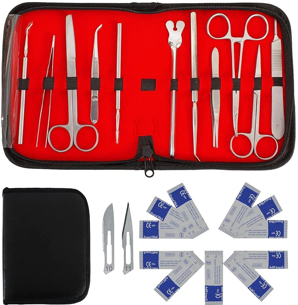 22-teiliges Advanced Biology Lab Anatomy Medizinstudent Sezieren Sezierset Set Mit Skalpellmessergriffklingen, Für Medizinstudenten Und Veterinärmediziner