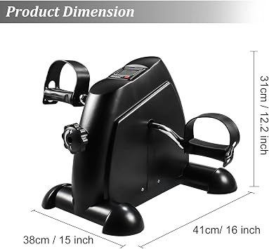 Holdfiturn Mini Pedal Exercise Bike, Pedal Exerciser, Under Desk Bike, Mini Stepper with LCD Screen Display, Adjustable Resistance Cycle Bike, Portable Home Gym Fitness Equipment for Arm or Leg