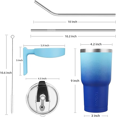 Miniatura 78 de BJPKPK 30 oz Tumbler With Handle And Straw Stainless Steel Insulated Tumbler Cups For Water Or Ice Coffee,Blood Moon