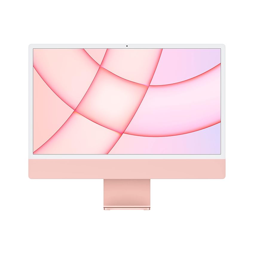 Immagine del prodotto Apple 2021 Computer desktop all-in-one iMac con chip M1: CPU 8 core, GPU 8 core, display Retina da 24'', 8GB di RAM, 256GB di archiviazione SSD. Compatibile con iPhonePad; color Rosa