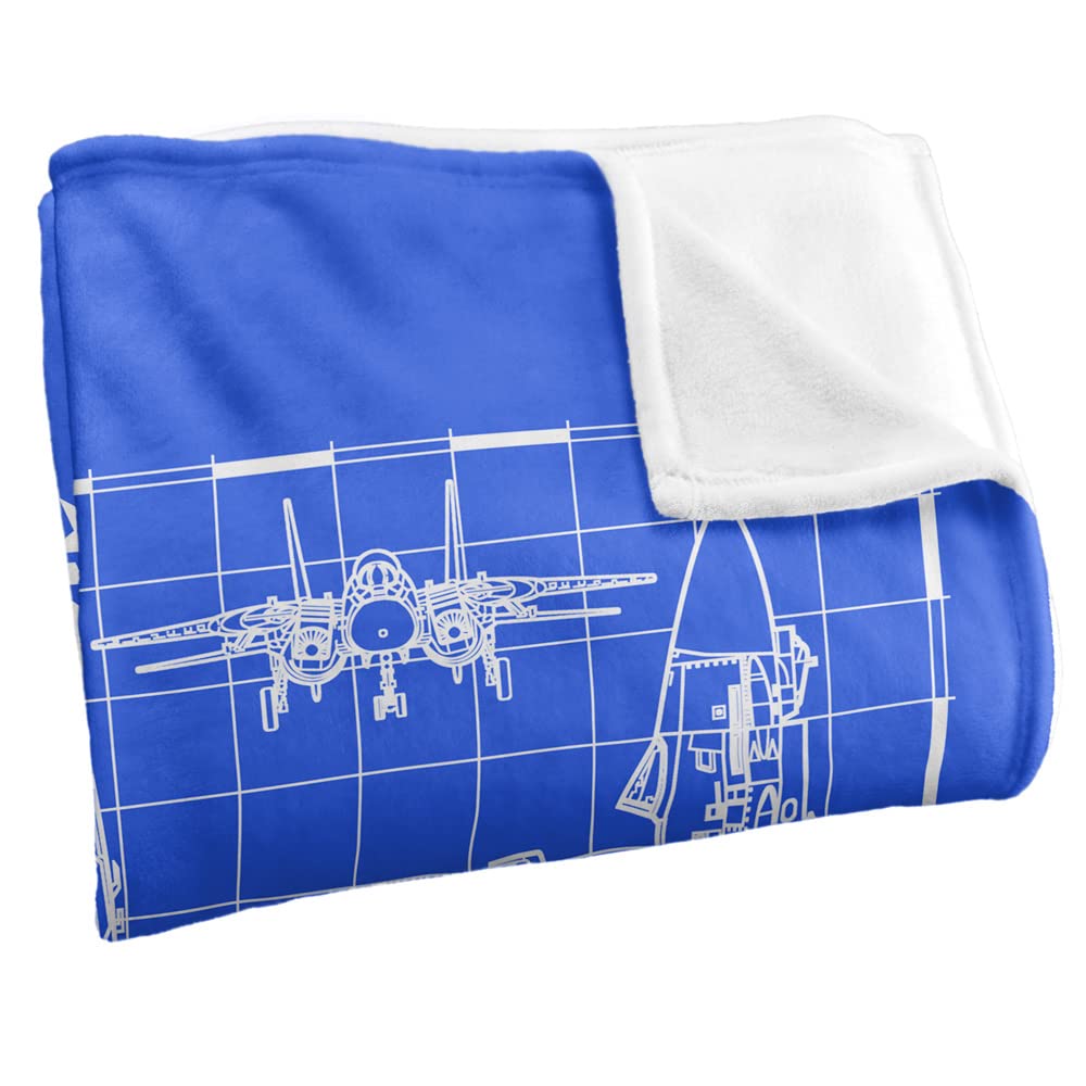 LOGOVISION Paramount - Top Gun Plane Bluprint Coperta super morbida al tatto setoso – 152 x 127 cm