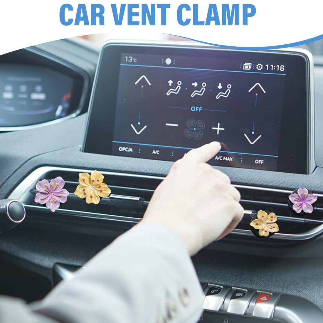 10 Clip Deodorante Per Auto A Forma Di Margherita - Profumatore Per Sfiato - Foto 6