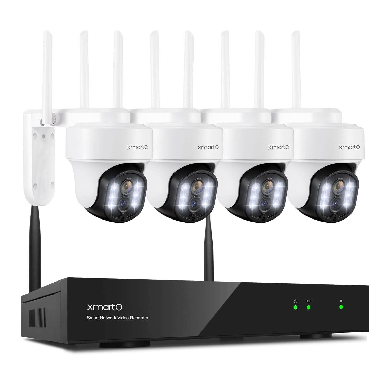 [Auto-Track &amp; Return] XMARTO 10CH HD PTZ Security Camera System Wireless Outdoor/Indoor, Dual-WiFi 4K NVR with 4X Rotate 2K Home Cameras, NO HDD Ver.(Plug-in 24/7 Surveillance, WiFi-Relay, WYS3084)