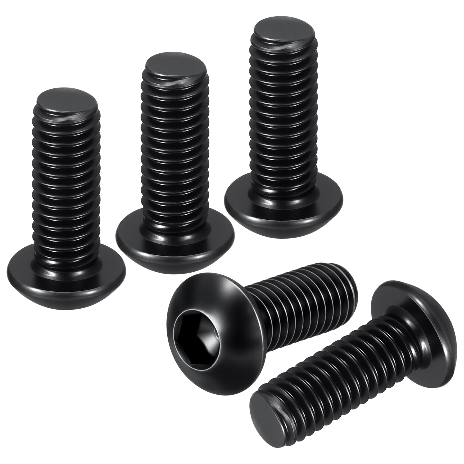 DTGN M5-0.8x12mm Button Head Socket Cap Screws - 100Pack - Good for Road Bicycle, Mountain Bike, Auto, Motorcycle - Carbon Steel Black Oxide - Hex Drive Fasteners โ image 1