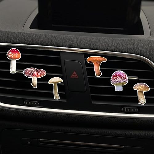 Miniatura 2 de 6 clips de ventilación de hongos, lindo taburete de seta para automóvil, ambientadores divertidos para difusor de automóvil, decoración interior del