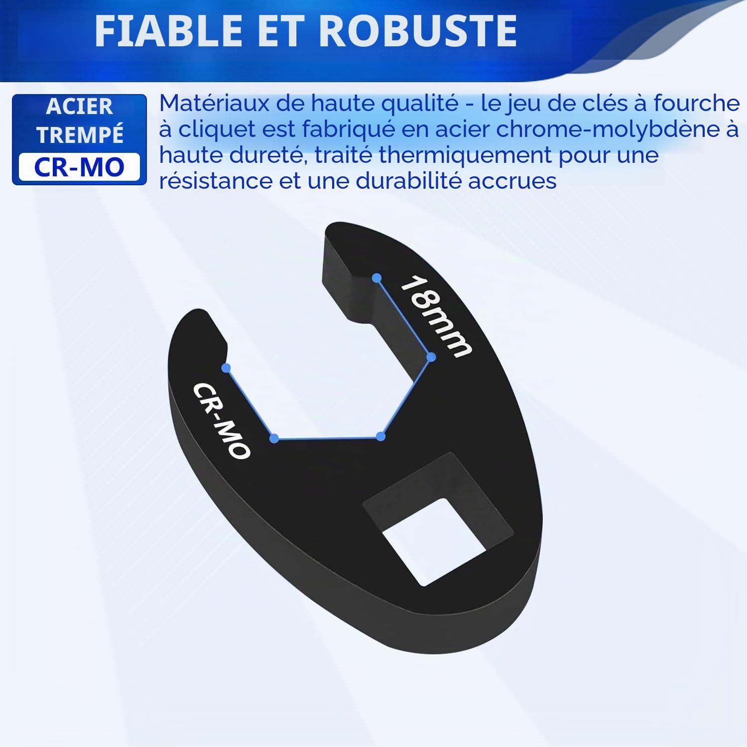 ZKTOOL 19 pièces Jeu de Clés à Écrous Évasés Jumbo à Entraînement 3/8" et 1/2", Outil Métrique Tailles 8 à 32 mm, Jeu de Clés à Écrous Évasés pour Cliquet à Entraînement 3/8" et 1/2"