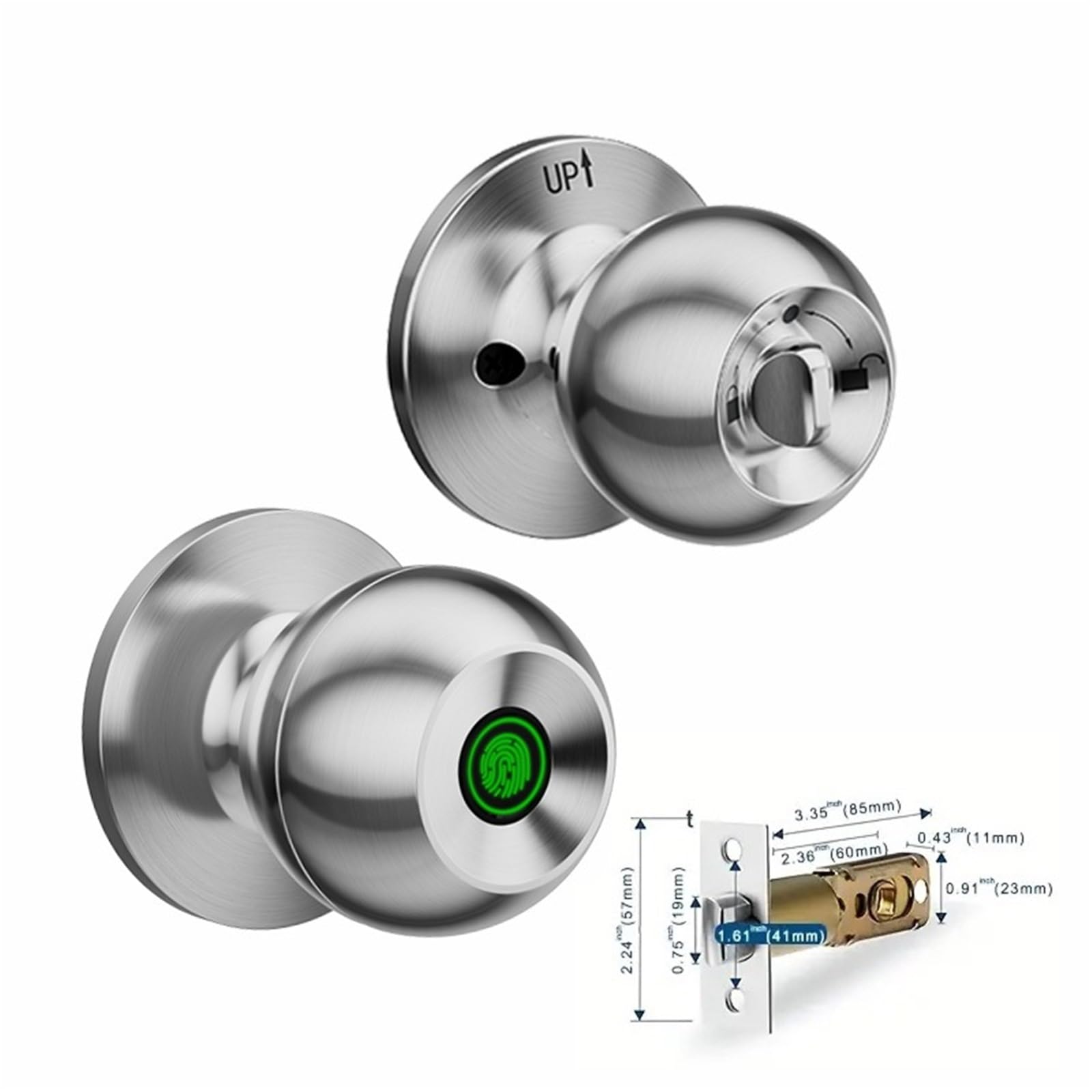 Smart Door Lock, Biometric Fingerprint Smart Door Lock Electronic Lock Keyless Security Door Entry Home House Apartment(Silver)