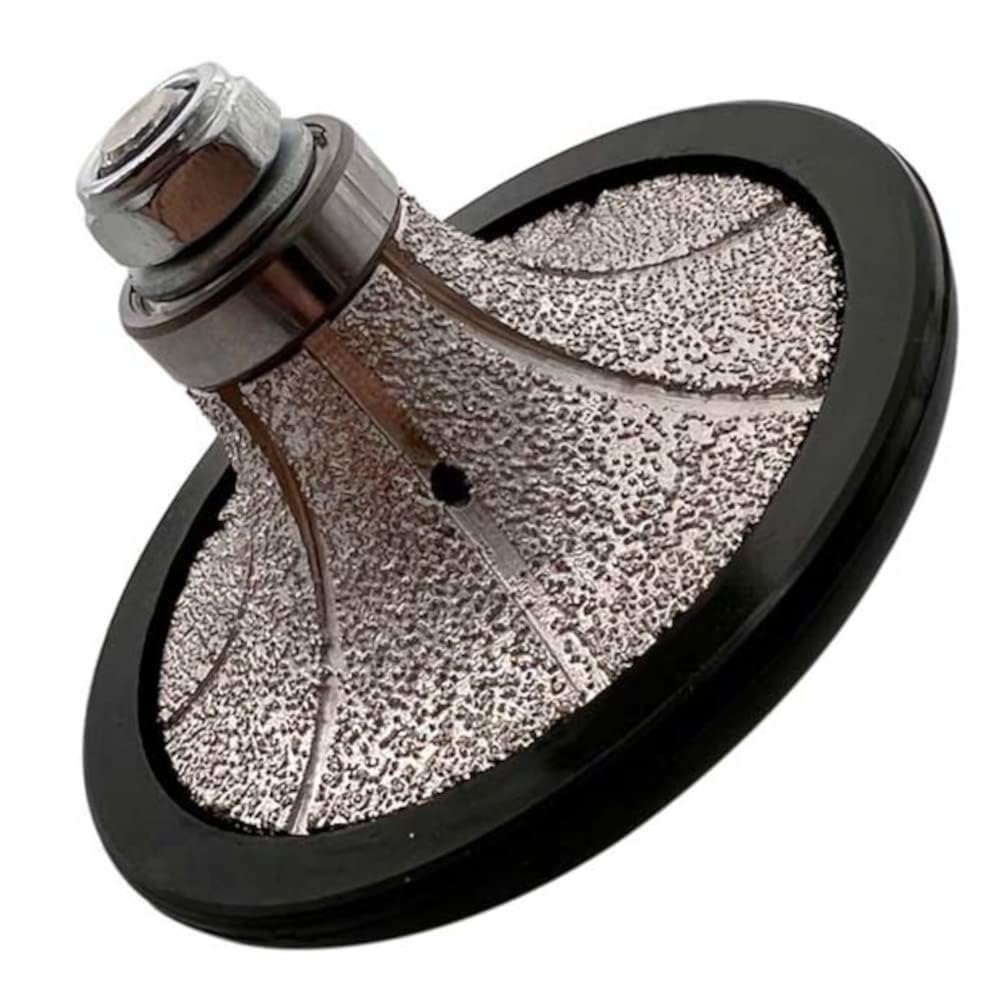 1" Full Bullnose Diamond Hand Profile Wheel for Granite, Marble, and Stone, 40/50 Grit, Shape V, 5/8"-11 Arbor