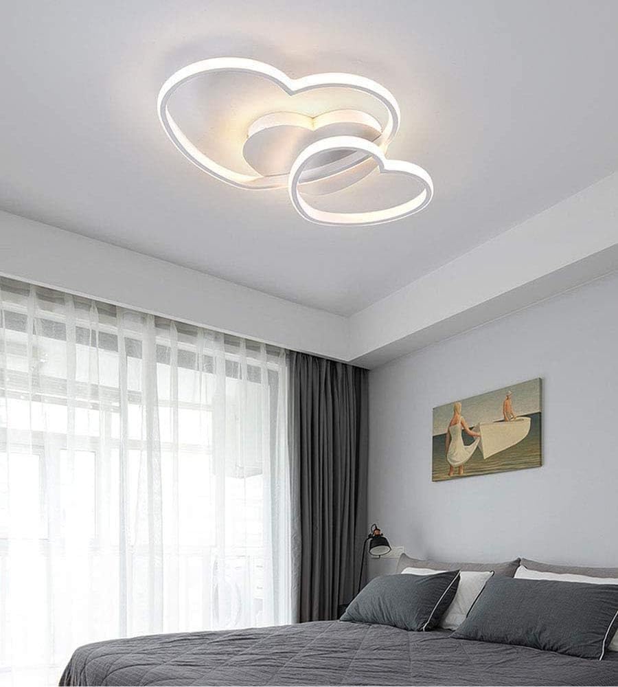 Plafoniera led 3 cuori lampadario 25 watt luce calda bianca naturale stile moderno
