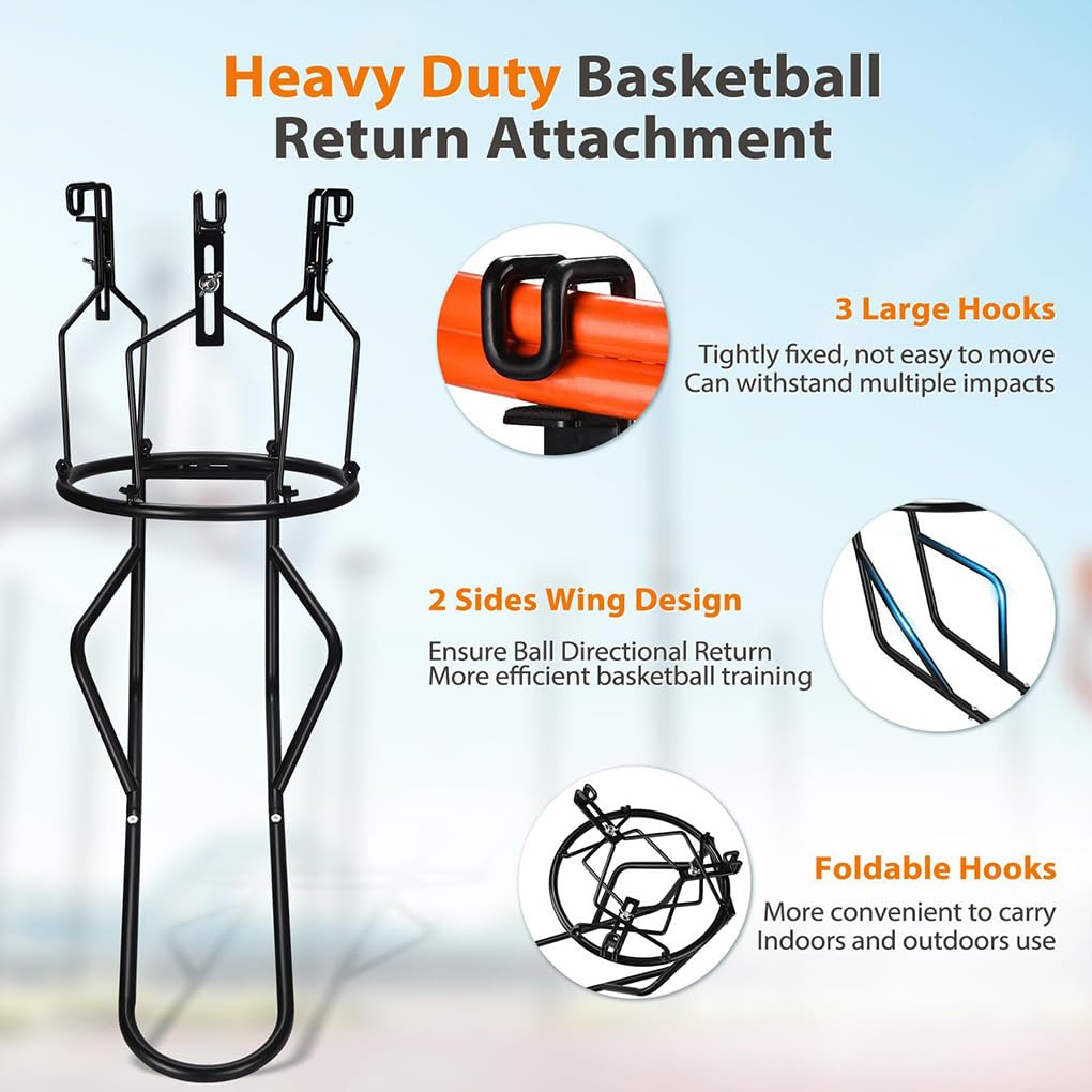Basketball Rebounder, Basketball Trainingsgerät, Premium Zubehör für ernsthaftes Training, kompatibel mit Standard Körben und Systemen