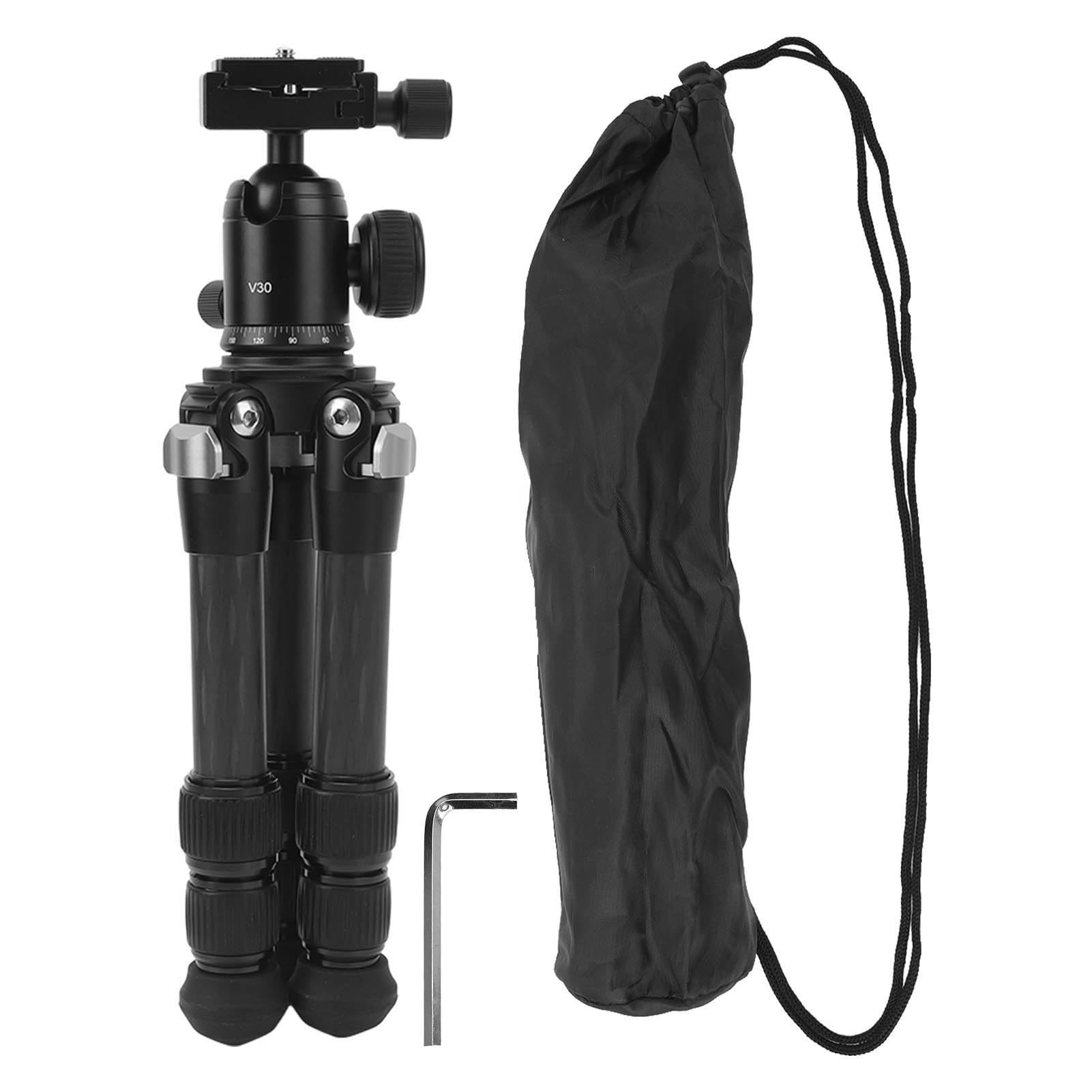 Treppiede da viaggio in fibra di carbonio con testa a sfera da 30 mm rimbalzo automatico 8 kg treppiede universale per fotocamera DSLR