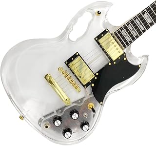 LED Light Electric Guitar transparent Acrylic Body Crystal Guitar Maple Neck Sweet Tone (kit-led-sg)