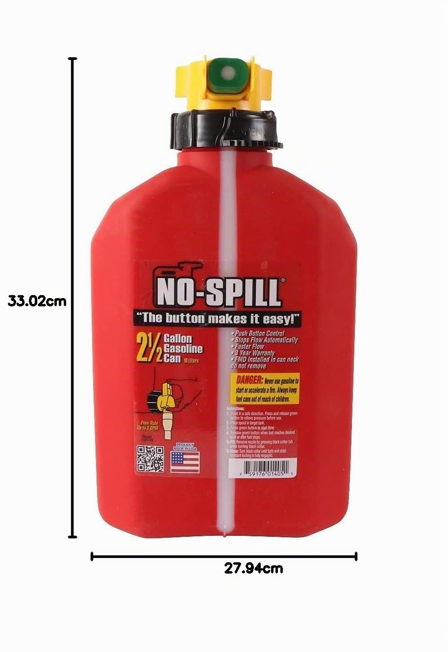 No Spill 1405 - Tanica di gas in polietilene, 5,5 l, colore: rosso