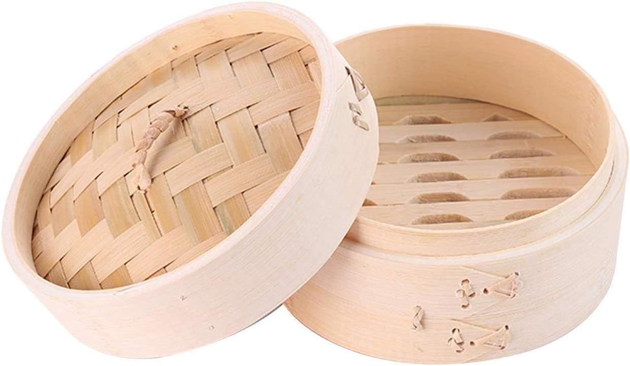 Premium organic steamer 10-30cm. Perfect for dim sum, vegetables, meat and fish. Handmade, 2+1, 21cm/8.26inch (1+1 24.5cm/9.64inch) (2+1 24.5cm/9.64inch)