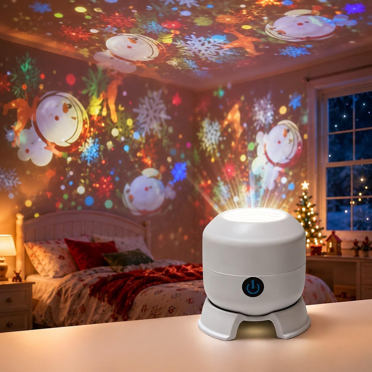 HD Smart Dynamic 5D Holographic Night Light Rotating Led Projector