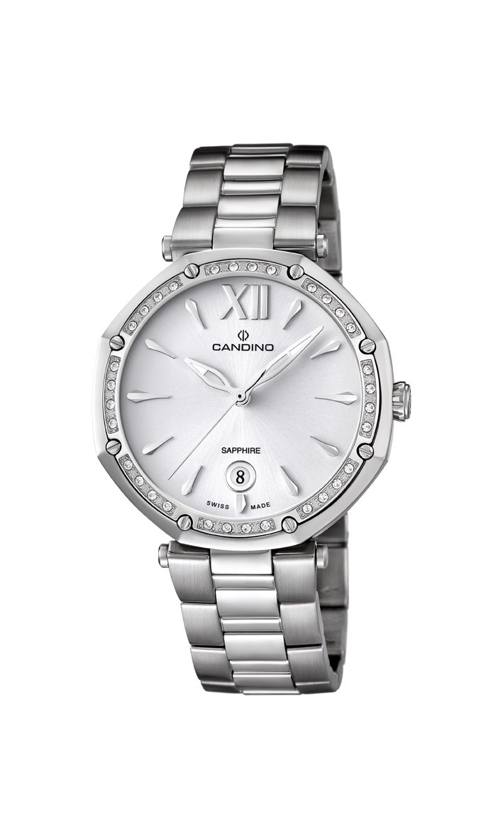 CandinoWomen's Quartz Watch with White Dial Analogue Display and Silver Stainless Steel Bracelet C4525/1