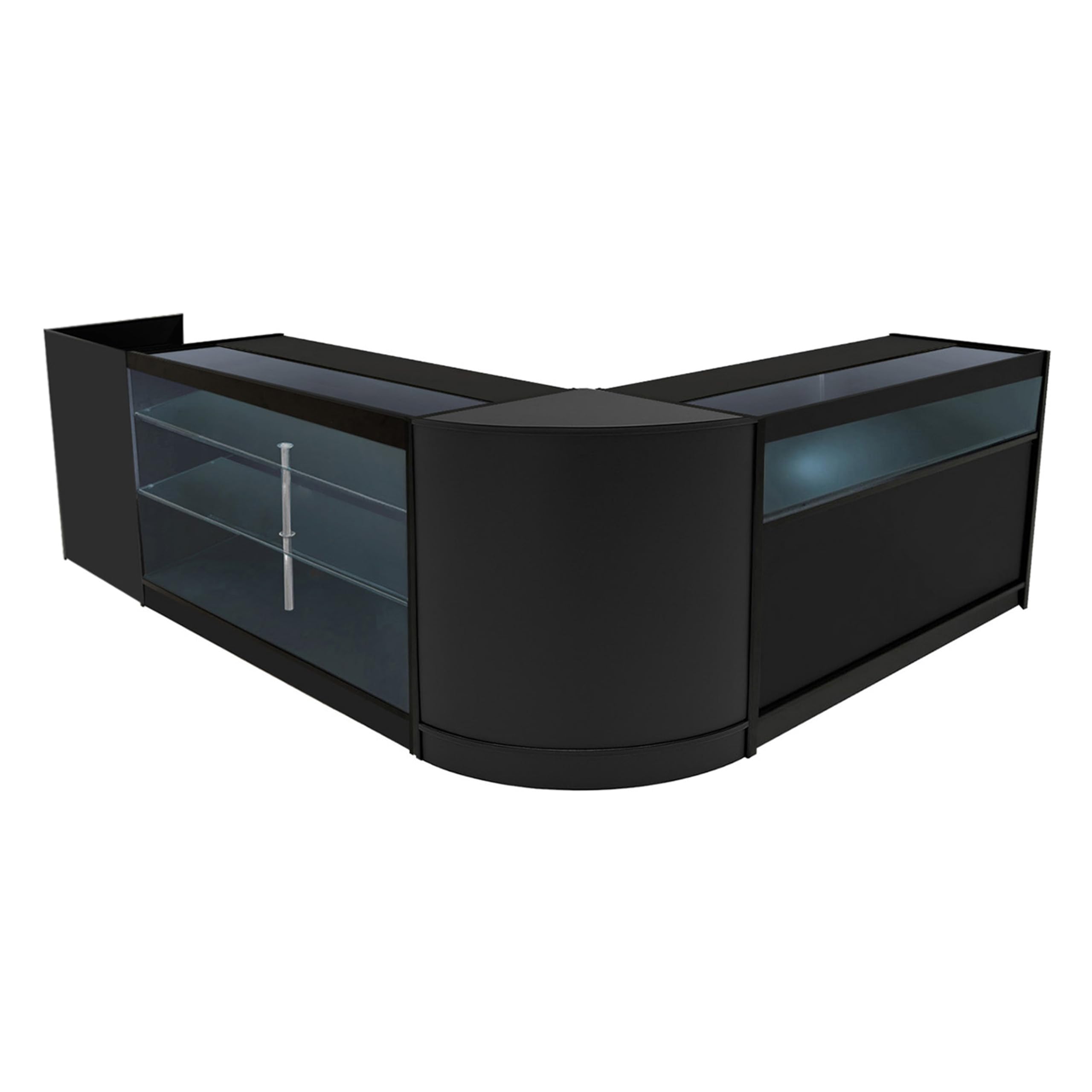 Black Shop zestaw liczników Polaris LED Light K1500 B1500 CM60 TB60 150 cm 60 cm W Zamykane drzwi przesuwne klucze jednostki do przechowywania detalicznego do bloku szklana witryna witryna szafka