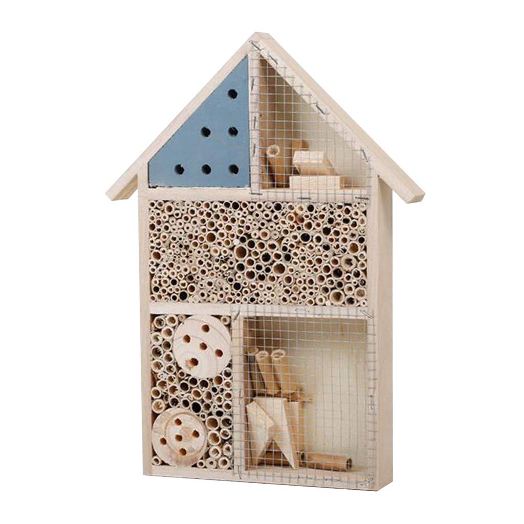 LOOM TREE® Wooden Craft Insect House Insect Bug Hotel Garden Decoration Nest Box Blue | Yard, Garden & Outdoor Living | Bird & Wildlife Accessories | Other Bird & Wildlife Accs-image-37