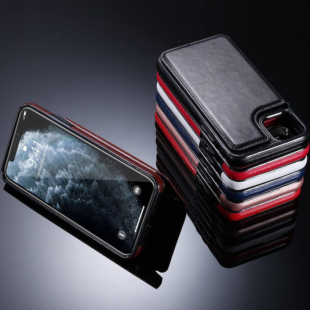 iPhone 12 Pro Max Case - Wallet Detachable Phone Case - Custodia magnetica staccabile per telefono con portafoglio, supporto Magsafe, con slot per carte e anello rotante a 360° con supporto - HARLOW