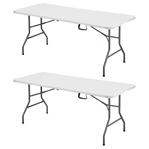 TEENO Lot de 2 Table Pliante Exterieur 180cm Rectangulaire en