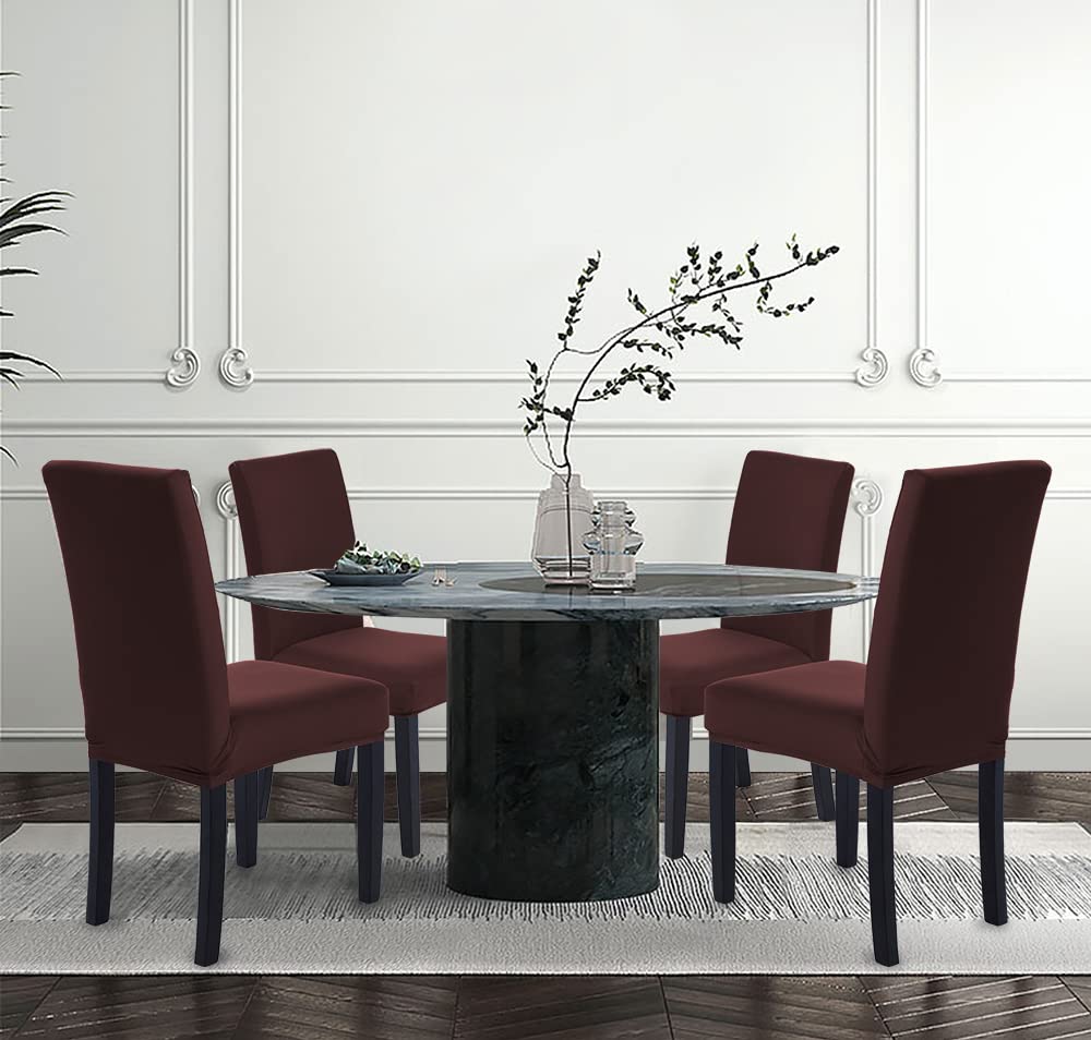 Set 4 Coprisedie Moderni Veakii - Per Sala Pranzo, Matrimoni, Hotel E Ristoranti (Rosso) - Foto 3