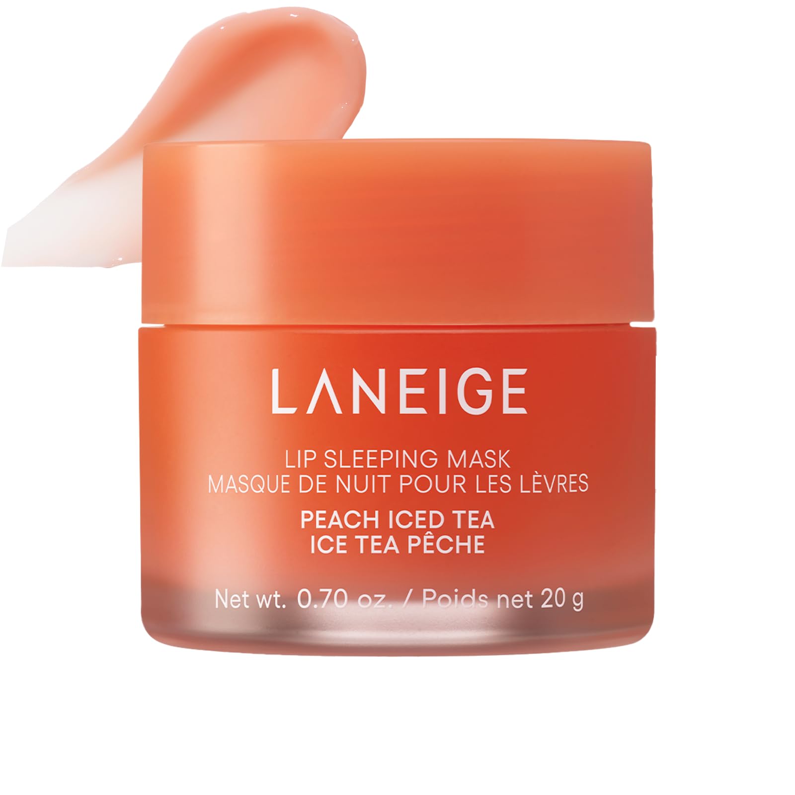 Laneige Lip Sleeping Mask, Peach Iced Tea N, 0.7 oz (20 g), Lip Balm, Lip Mask, Moisturizer, Korea