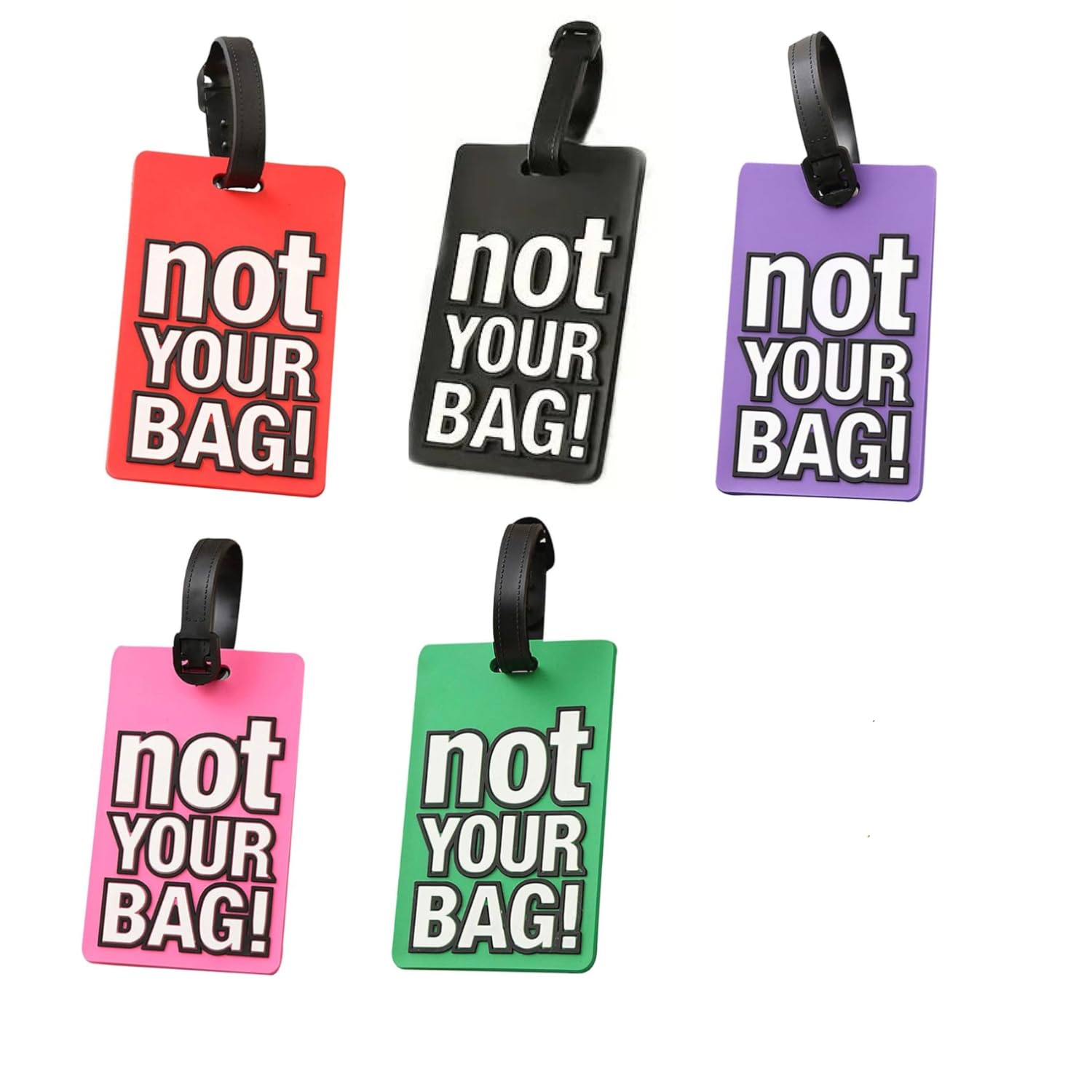 Tusmad Luggage Tags with Silicone Strap – Travel ID Label for Suitcases, School Bags, Backpacks – Name & Address Identifier Tag for Baggage, Luggage, Kids Bags – Pack of 5 Multicolor-image-39