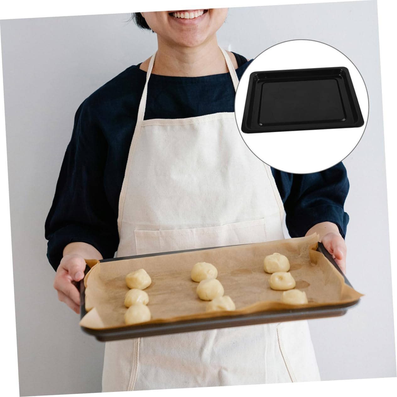 Enamel Baking Pan Versatile Rectangle Baking Sheet for Oven and Microwave High-temperature Resistant Smooth Edges Elegant Black Design