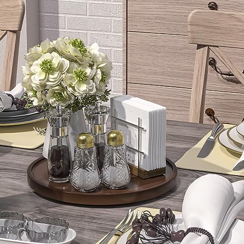 Rkz B0C645XJ7R 360° Rotating Decorative Tray, 12 Inch Bamboo Turntable Coffee Table Trays thumb #2