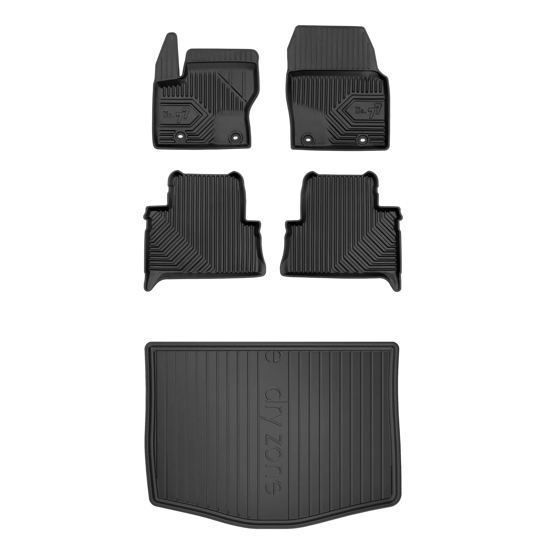 FROGUM Esclusivi Tappetini auto in gomma e vasca baule bagagliaio su misura per Ford C-Max II 2010-2019 | Bordo alto| Robusto e durevole