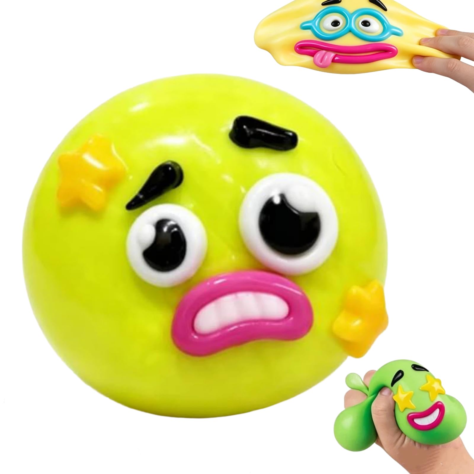 New Smushers Squishy Fidget Toy, Soft Curiosities Smushers Dog Face Swap Squishy, Interchangeable Funny Sensory Fidget Stress Toys for Adults (Green)