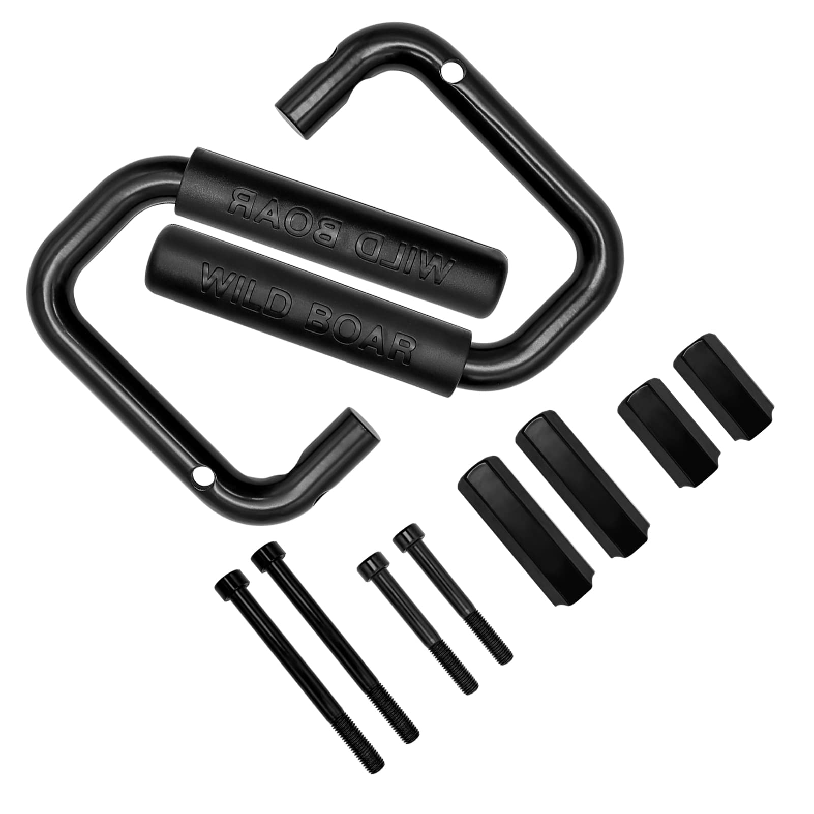 DATOU BOSS Aluminum Front Grab Handles Anti Roll Forward Front Grab Bar Grip Handles Black Suit for Jeep Wrangler JK 2007-2018 (Black 2 Pcs)