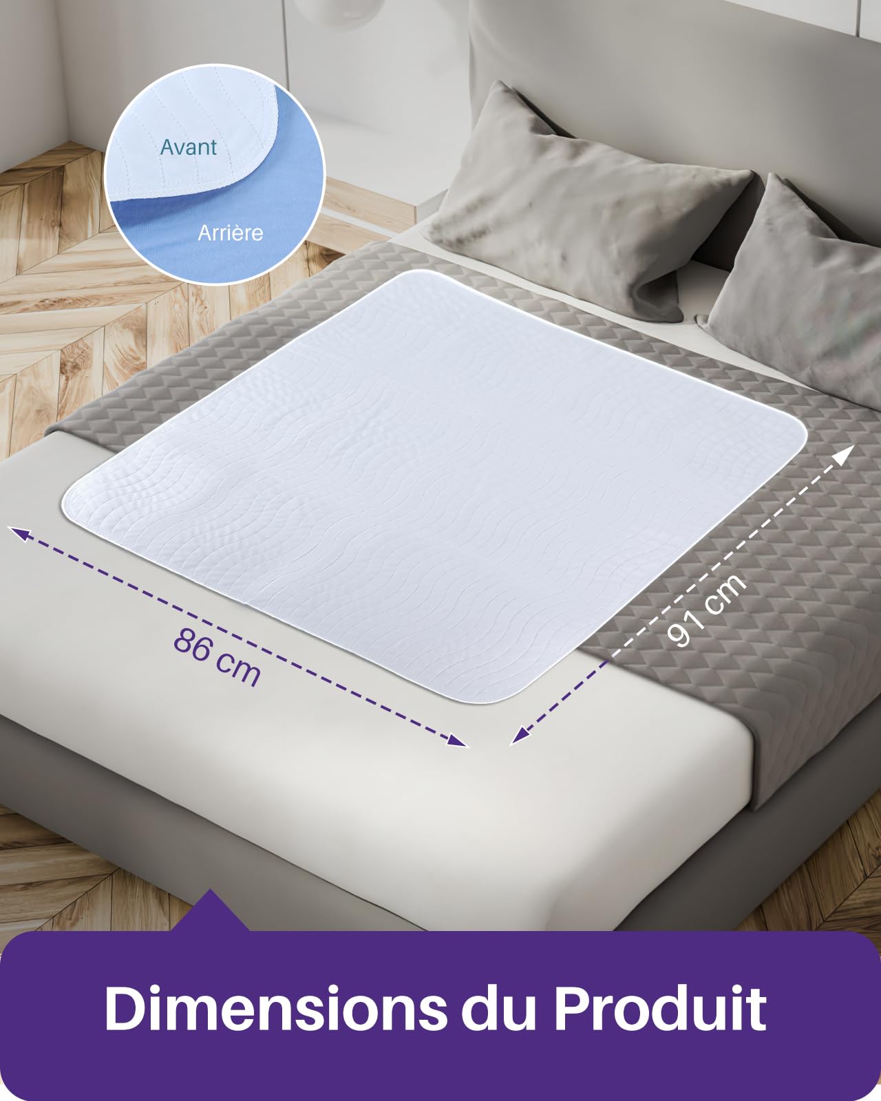 Kekoy Alèse Lavable Adulte, Alèse Imperméable (4 Couches, Réutilisable) : Fait Office de Tapis Animaux, Tapis Apprentissage Toilette – pour Âgés, Adulte, Enceintes | 2 Pièces, 86x91 cm