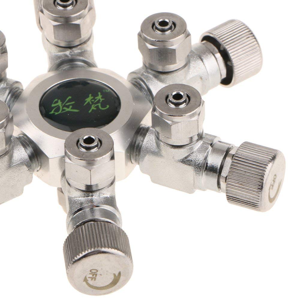 Régulateur Splitter Aquarium Co2 en Métal/Vanne Anti-Retour de CO2 pour Pompe à Air de Réservoir