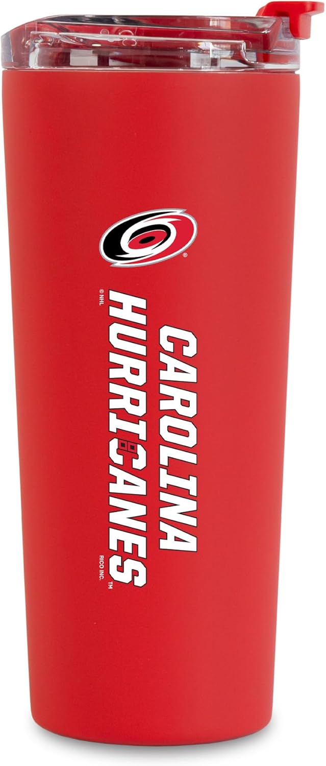 Rico Industries NHL Hockey 24oz Stainless Steel Tumbler with Lid and Dual Functioning Lid