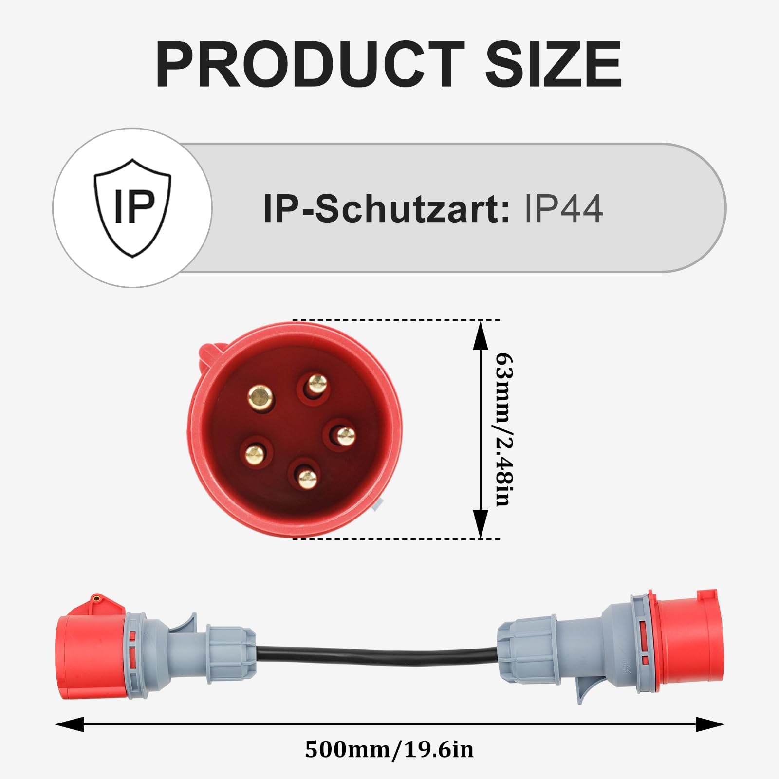 Adaptateur CHRI pour courant fort Adaptateur Cee 32a vers 16a, câble pour courant fort 5 * 2,5 mm² 16A 415V